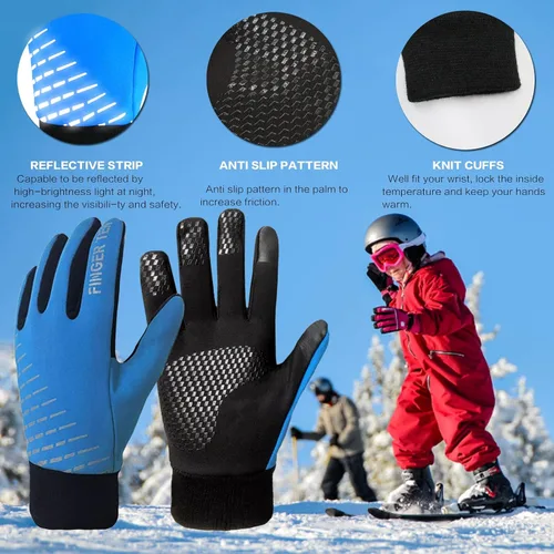 Miniatura 4 de FINGER TEN Kids Winter Gloves Warm Waterproof with Free Neck Warmer Boys Girls Touchscreen for Cold Weather Outdoor Sports
