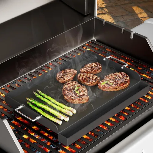 Miniatura 2 de Placa de parrilla de 25 x 16 pulgadas para parrilla de gas, placa universal de parrilla plana para barbacoa, estufa de gas, carbón, revestimiento