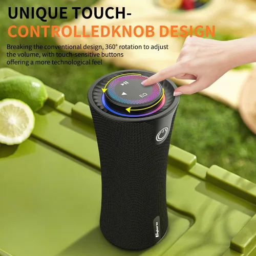 Miniatura 3 de CYBORIS Altavoz Bluetooth portátil, altavoces inalámbricos de 80 W con graves profundos, sonido estéreo envolvente de 360 grados, tiempo