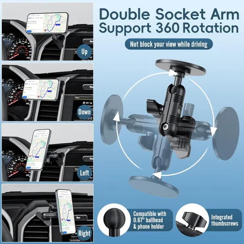 Miniatura 4 de Kaishengyuan Soporte Magnético de Ventiscacha para Teléfono Compatible con Ford F-150 2015-2020, Super Duty 2017-2021 y Expedition 2018-2021