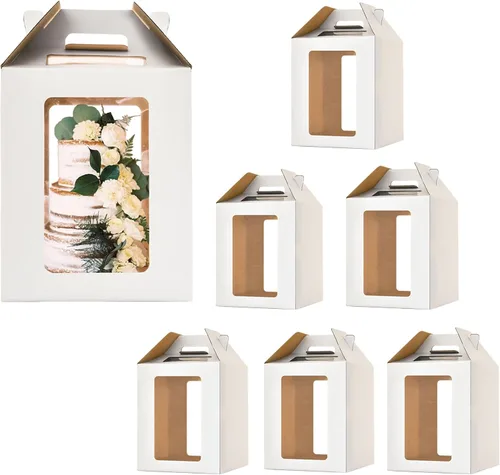 Miniatura 9 de Cajas de pastel de 12 x 12 x 14 pulgadas de alto con ventanas, portador de pasteles de 10 pulgadas y 12 pulgadas de alto, caja grande para tartas