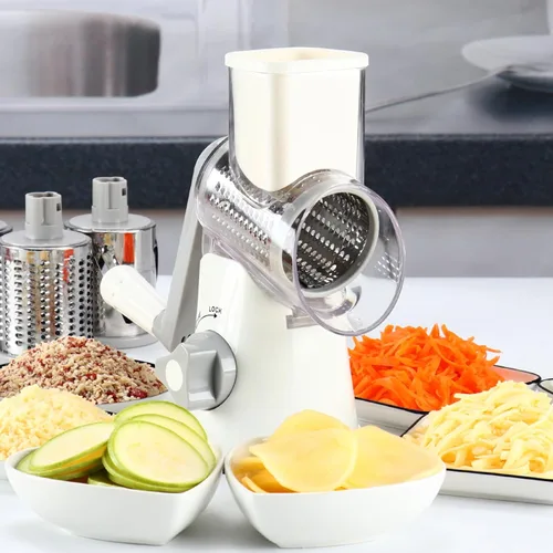 Miniatura 8 de Cambom Rallador de Queso Rotativo Rallador de Queso Manual con Manivela para Queso Fresco, Verduras, Nueces, Base de Succión Antideslizante, Cepillo