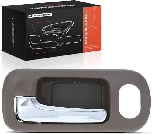 A-Premium Manija de puerta interior delantera izquierda del lado del conductor con orificio de bloqueo compatible con Honda Civic 2001 2002 2003