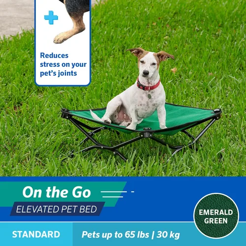 Miniatura 2 de Coolaroo On-The-Go - Cama elevada para perros plegable y portátil con tela transpirable y resistente a la humedad, bolsa de transporte incluida