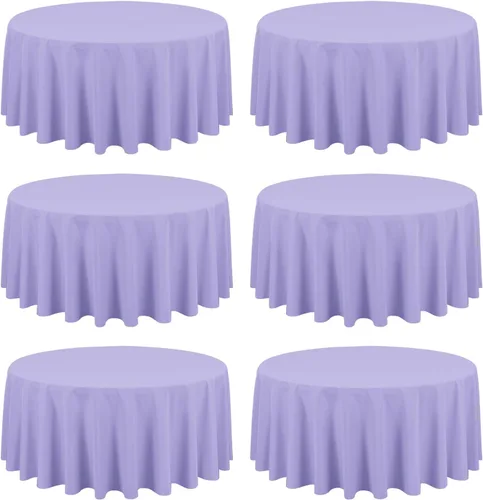Miniatura 105 de Paquete de 10 manteles de poliéster de 60 x 102 pulgadas, manteles de poliéster beige para mesas rectangulares de 6 pies, resistentes a las manchas
