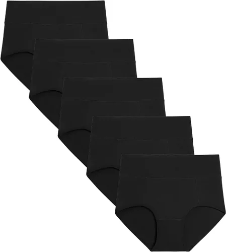 Miniatura 14 de POKARLA Ropa interior de algodón de cintura alta para mujer, suave, transpirable, bragas de cobertura completa, pantaletas elásticas, ropa