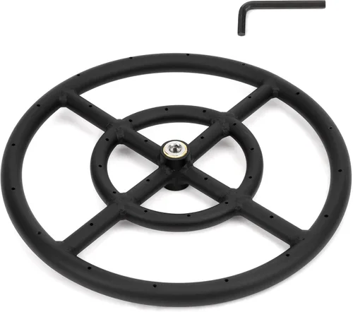 Stanbroil Anillo redondo para quemador de fogata de 12 pulgadas para gas natural y propano, acero negro para chimenea interior y exterior, BTU