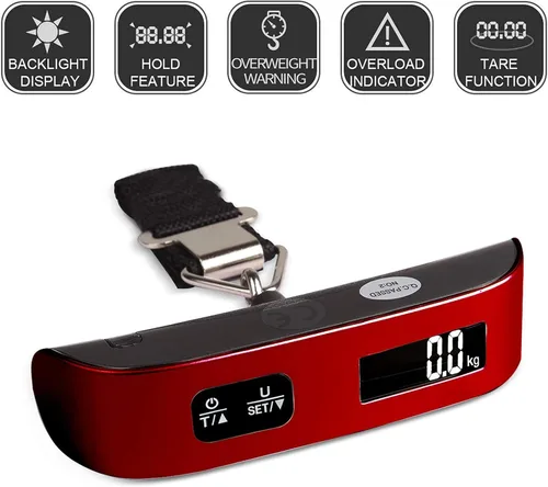 Miniatura 2 de travel inspira Báscula de equipaje, báscula digital portátil de equipaje para viajes, báscula de peso de maleta con pintura de goma, sensor
