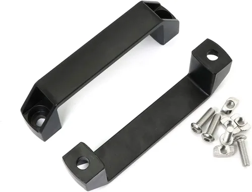 Miniatura 7 de Paquete de 2 manijas de aleación de aluminio negro rectangular industrial para accesorios de perfil de extrusión de aluminio serie 20, 3.543 in
