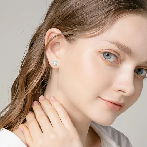 Miniatura 2 de 925 Sterling Silver Axolotl Earrings White GoldRose Gold Axolotl Jewelry for Women Girls PinkBlue Axolotl Gifts