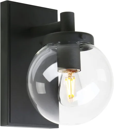 Pathson Aplique de pared vintage con cableado, lámpara industrial de tocador de baño con vidrio de globo, accesorios de lámpara de pared interior