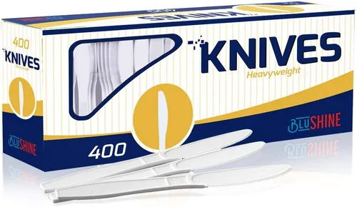Miniatura 8 de Paquete de 400 cucharas de té desechables de plástico blanco extrapesadas, cubiertos blancos resistentes, fiestas, cenas, servicios de catering