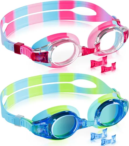 Miniatura 32 de Aegend - Paquete de 2 gafas para niños, gafas de natación para niños de 4 a 16 años, niños y niñas jóvenes, gafas de piscina antivaho, impermeables