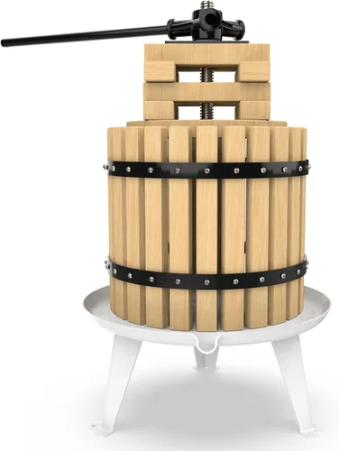 Miniatura 8 de SQUEEZE master Prensa de Frutas - 7.9 Galones/30L - Cesta de Madera Maciza Prensa de Vino - Exprimidor Tradicional Vintage - 6 Bloques de Prensa