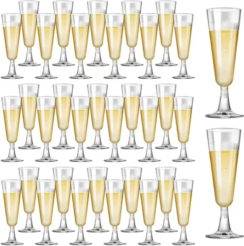 Miniatura 12 de SUREHOME - Copas de champán de plástico transparente desechables, copas irrompibles para bar, baby shower, cumpleaños y fiestas, paquete de 100 copas