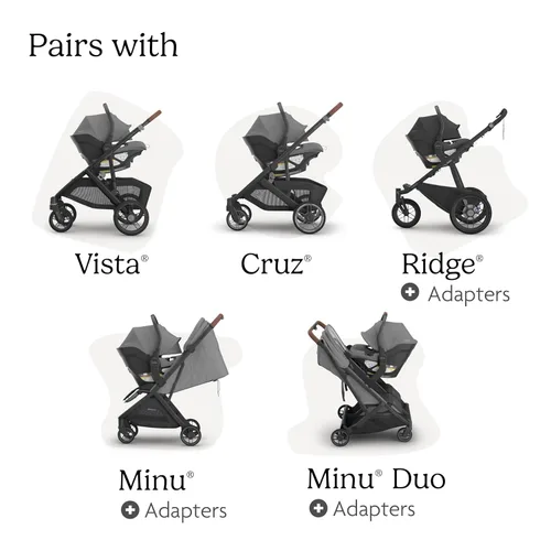 Miniatura 7 de UPPAbaby Aria V2 - Asiento de automóvil ligero para bebé, poco menos de 6 libras, base con pata de carga + inserto para bebés + funda para pies