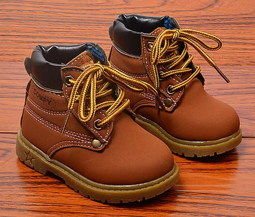 Miniatura 3 de Happy Cherry Baby Winter Ankle Boots Leather Waterproof Lace Up Boots Flat Boots