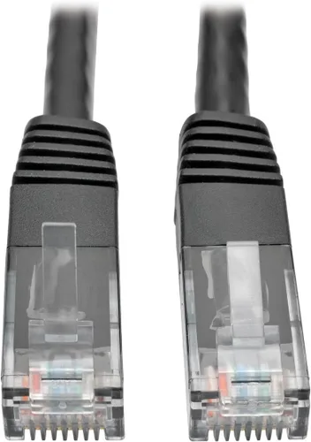 Tripp Lite Cable de conexión moldeado Gigabit Cat6 Cat5e RJ45 M/M 550MHz Negro