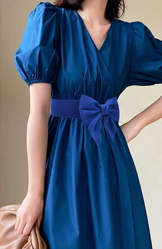 Miniatura 2 de TeeYee Lindo cinturón elástico ancho para mujer, cinturón de lazo elástico para fiesta de Navidad, vestidos casuales a juego para mujer