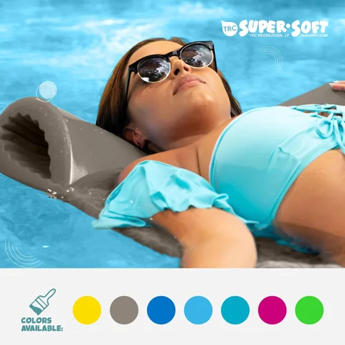 Miniatura 4 de TRC Recreation Serenity 1.5” Thick Vinyl Coated Foam Swimming Pool Float Mat Adult Lounger with Built-in Roll Pillow bronce