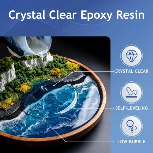 Miniatura 3 de Kit de resina epoxi de 1 galón compatible con la FDA, certificado MSDS, resina epoxi segura para alimentos y no tóxica para manualidades