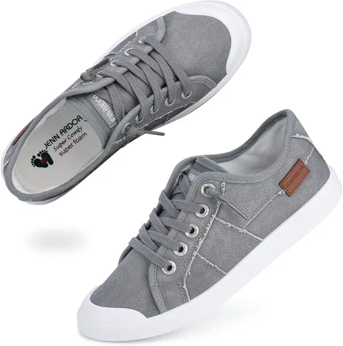 Miniatura 24 de JENN ARDOR - Tenis de lona para mujer, mocasines de meter, moda estilo casual 2022, punta redonda, suaves, cómodos, zapatos planos para caminar