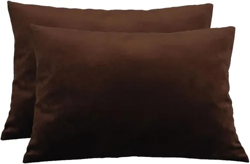 Miniatura 77 de TangDepot - Funda de almohada lisa de terciopelo, funda de cojín supersuave de lujo, muchas opciones de colores y tamaños