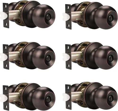 Miniatura 18 de Probrico Paquete de 10 pomos redondos para puerta de cama/baño, función de privacidad para baño/dormitorio, pomos de puerta interior con cerradura