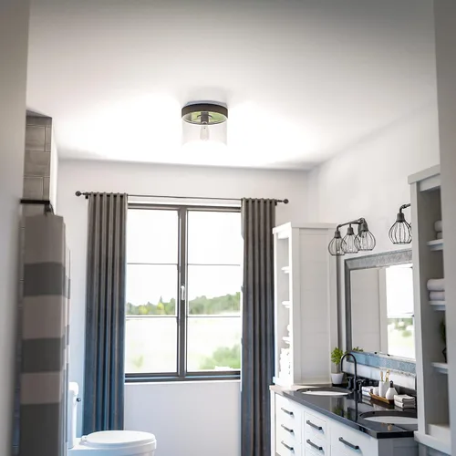 Miniatura 2 de Kenroy Home 91837ORB Capri 1 Lt Mount Lg Pan Flushs, mediano, bronce ennegrecido aceitado