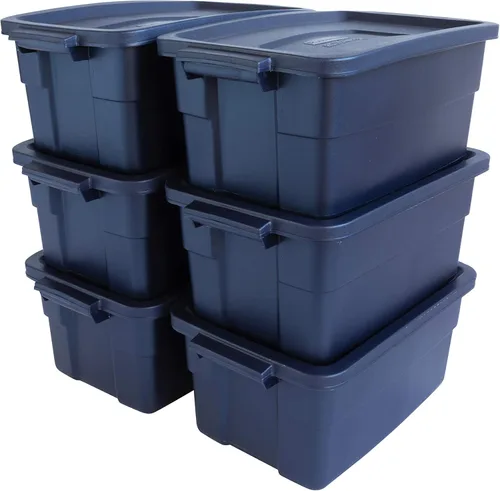 Miniatura 12 de Rubbermaid Roughneck Bolsa de variedad - Hecho en los EE. UU. Color índigo oscuro metálico, resistente contenedor de almacenamiento apilable