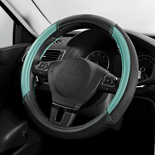 Miniatura 16 de Skechers Funda para Volante Air-Cooled, Funda para Volante de Automóvil de Cuero de Malla Air-Cooled, Ajuste Universal 14" 1/2-15", Protector
