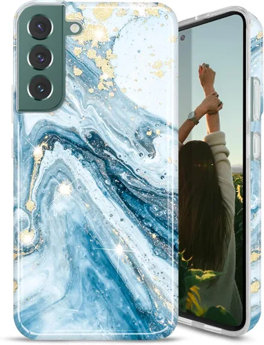 Funda para Galaxy S22 con purpurina dorada, delgada, a prueba de golpes, TPU suave de goma de silicona, funda de teléfono para Samsung Galaxy S22 5G