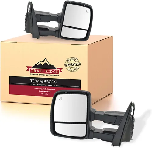 Miniatura 72 de Trail Ridge Juego de espejos de remolque de 2 piezas para el lado del conductor y del pasajero compatible con Ford F-150 FO1320479 FO1321479