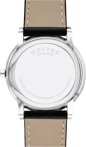 Miniatura 3 de Movado Reloj Museum Classic para hombre, movimiento de cuarzo suizo, correa de piel de becerro, resistencia al agua 3 ATM, reloj clásico y de lujo