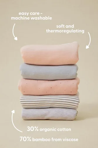 Miniatura 5 de MORI Body tipo kimono de manga larga para bebé para niños y niñas, transpirable, unisex, suave, con botones sin níquel