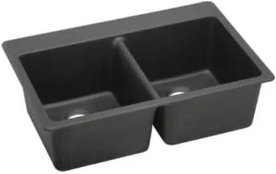 Miniatura 5 de Elkay Quartz Classic ELG3322GS0 Greystone - Fregadero de montaje superior con doble cuenco Piedra gris