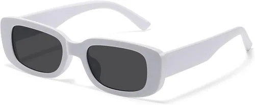 JASPIN Lentes de sol rectangulares para mujeres y hombres, modernos Y2K retro de los años 90, protección UV400, marco cuadrado fresco