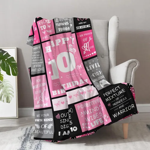 Miniatura 3 de Aimego Regalos de cumpleaños para niñas de 10 años, regalos para niñas de 10 años, regalo de cumpleaños número 10 para niñas, hija, nieta, manta