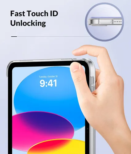 Miniatura 3 de MoKo Funda para iPad (A16) de 11ª generación 2025/10ª generación 2022, iPad de 11 pulgadas/10.9 pulgadas con cubierta trasera translúcida de TPU