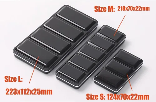 Miniatura 5 de Jinberry Lata de acuarela de metal con paleta de mezcla plegable, paleta de acuarela vacía multifuncional con sartenes, paleta de bandeja de pintura