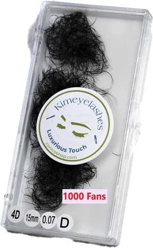 Miniatura 9 de 6D - 0.07 C y D Curl 1000 Abanicos de volumen prehechos sueltos, extensiones de pestañas hechas a mano, suministros de volumen ruso para abanicos