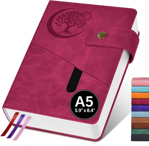 Miniatura 22 de PAIBAS Cuaderno de diario con líneas gruesas de 365 páginas para hombres y mujeres, diarios grandes de cuero A4 para escribir, cuadernos de tapa