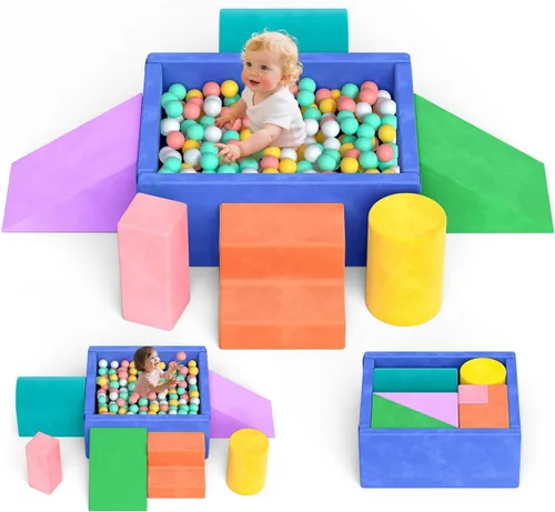 Miniatura 13 de Lischwert Bloques de escalada de espuma para niños pequeños de 1 a 3 años, juego suave de 4 piezas con juguetes de exploración para gatear, bloques