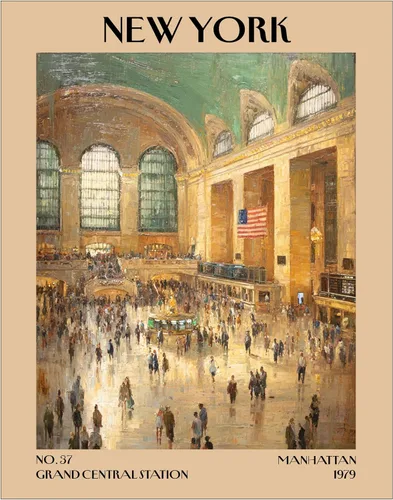 Miniatura 3 de K&L DESIGN CO. Impresión artística retro vintage de Nueva York, póster sin marco de 11 x 14 pulgadas, recuerdos de la ciudad de Nueva York, bonita