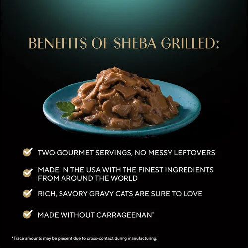 Miniatura 3 de Sheba Perfect Portions - Alimento húmedo para gatos adultos a la parrilla en salsa salada, pollo marinado, salmón escamoso, atún tierno, bandejas