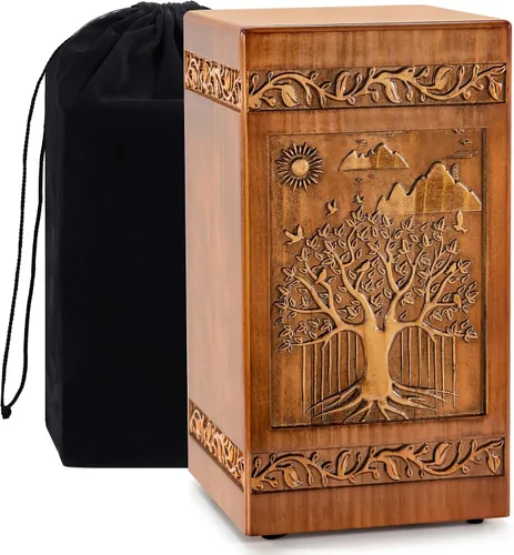 Miniatura 8 de Urnas de madera hechas a mano para cenizas humanas, adultos, machos y mujeres, 250 libras, grabadas con mariposa, caja de urna de cremación