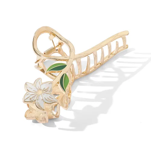 Miniatura 4 de Pinzas para el cabello de flores, de metal, grandes, antideslizantes, de sujeción fuerte, pasadores para el cabello floral, accesorios