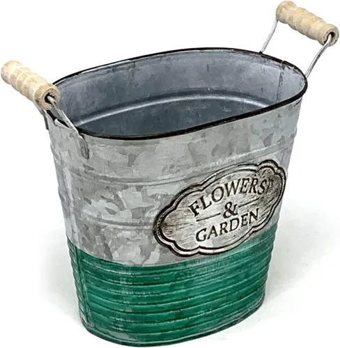 Miniatura 3 de allgala Maceta galvanizada para decoración interior y exterior-Oval-3-PC-HD88307