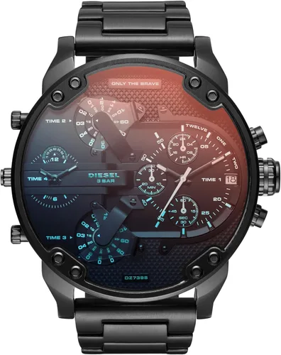 Miniatura 8 de Diesel Mr. Daddy 2.0 - Reloj de hombre con cronógrafo de tamaño extra grande y correa de acero inoxidable, silicona o cuero