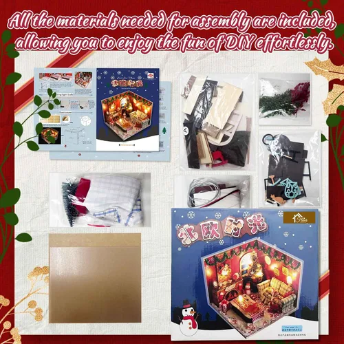Miniatura 3 de Flever - Kit de casa de muñecas en miniatura para bricolaje, habitación creativa con muebles y cubierta de vidrio para regalo de arte romántico